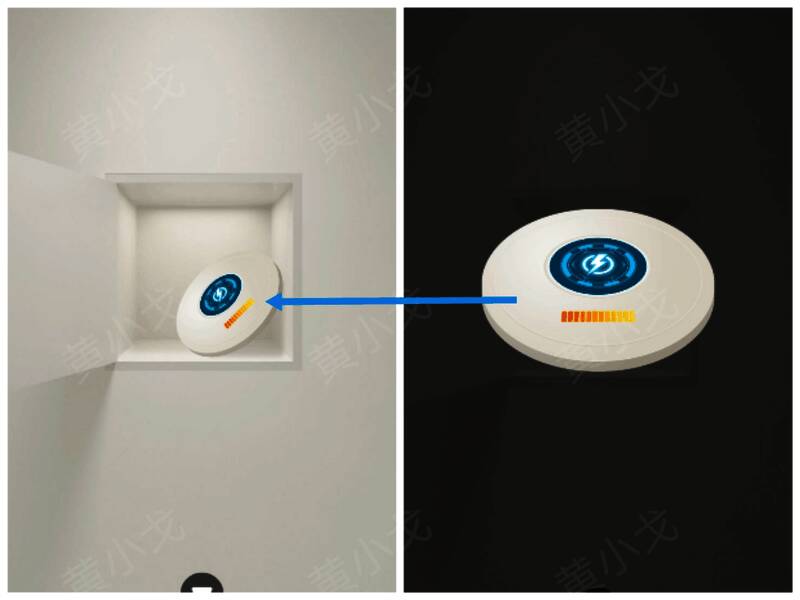 打开右侧柜子获得电池图