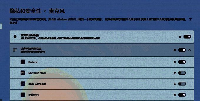 系统麦克风权限设置图片