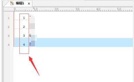 编辑器中有一列数字的界面图