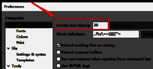 设置历史记录个数的界面图片