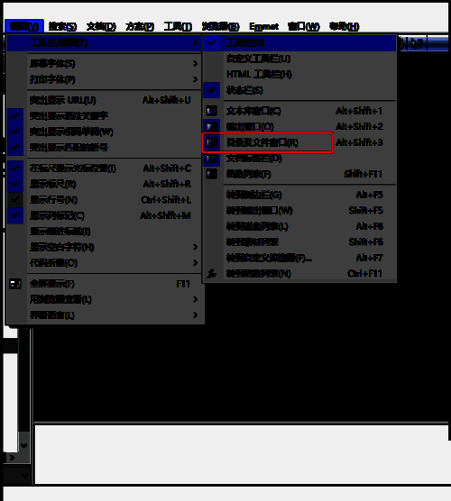 取消勾选目录及文件窗口选项的界面