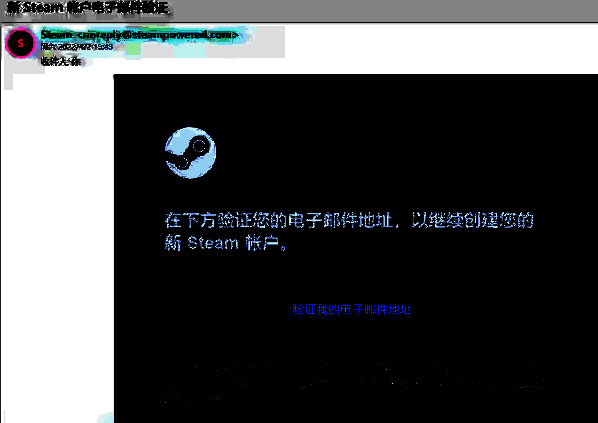 Steam邮箱验证邮件图片