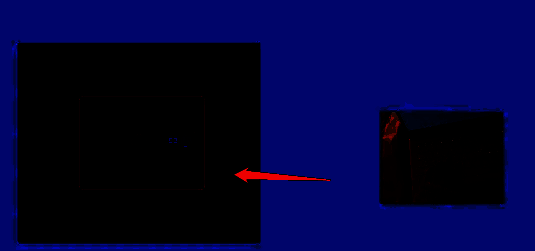 正在将一张风景照片拖拽至矩形框上方