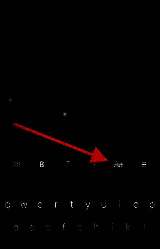 虚拟键盘上显示多个格式工具，其中一个被突出标记