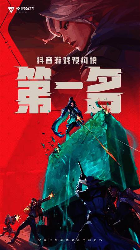 《无畏契约手游》在抖音游戏预约榜位列第一