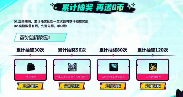 积分兑换界面展示各档奖励，包含装备增幅券与稀有道具