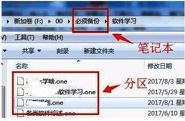 分区文件存储位置指示图