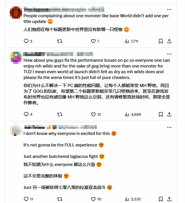 过去版本更新内容回顾，展示新增怪物数量超出预期