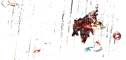 六尾鸣人在侧板边释放技能，激光覆盖范围广