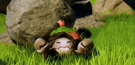 玩家操控角色正在尝试接近警惕状态的花芽蟹