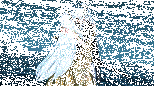 两位角色在月下深情相拥，动作自然流畅