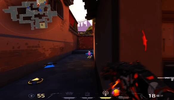 第五组准星效果图，橙色十字线突出中心点