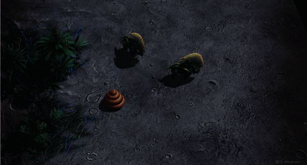 伪装成矿点的玩家部队等待伏击时机