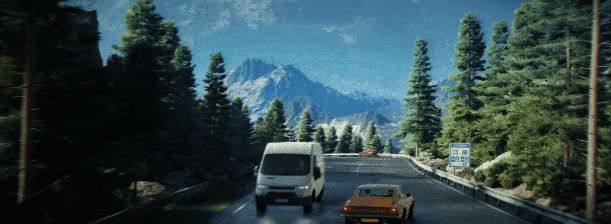 玩家操控角色在街头追逐敌人，手持武器高速奔跑