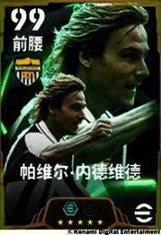 帕维尔·内德维德游戏卡面形象，身穿经典斑马军团球衣，目光坚毅