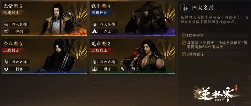 四大名捕角色棋子形象展示，各具特色的人物设计