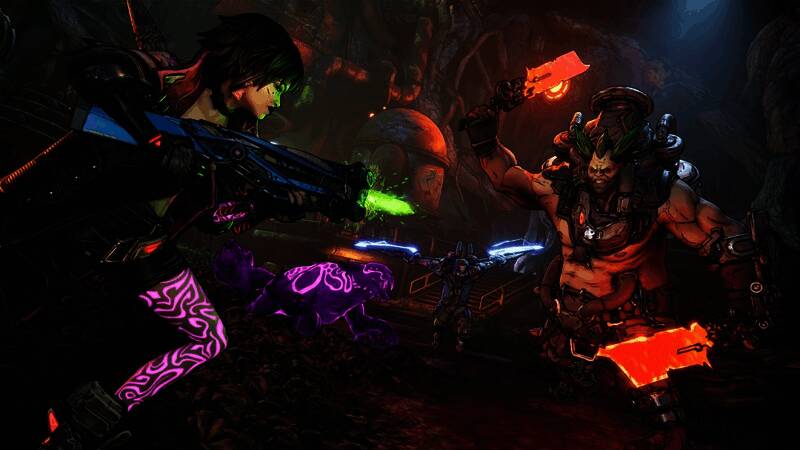 《无主之地4》游戏封面宣传图，风格鲜明的卡通渲染画面展现独特视觉冲击力