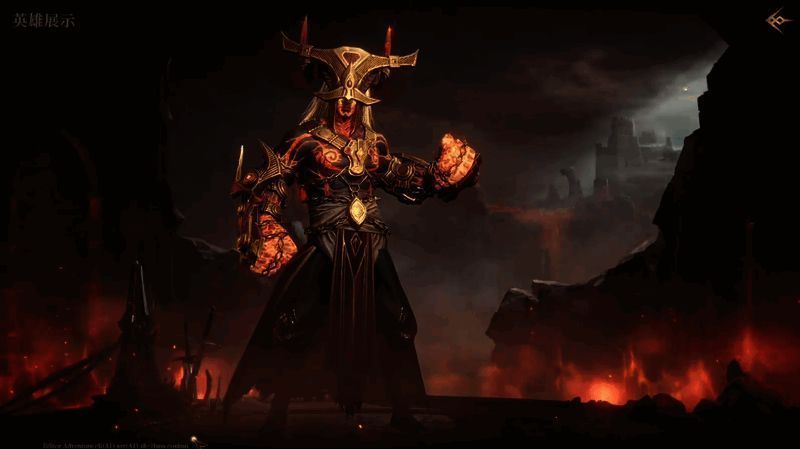 三位代表英雄分别释放冰晶、雷电与火焰技能，特效绚丽，风格迥异