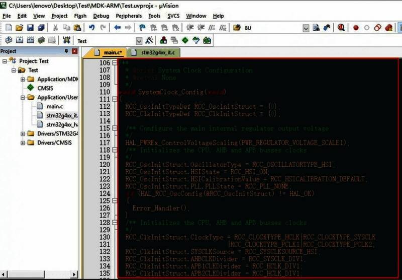 Keil uVision 5 设置背景色后的界面效果展示图