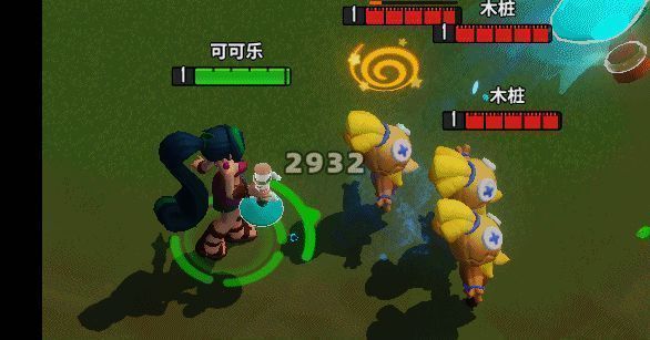 辅助可可乐使用活力饮料治疗队友，同时也能眩晕敌人