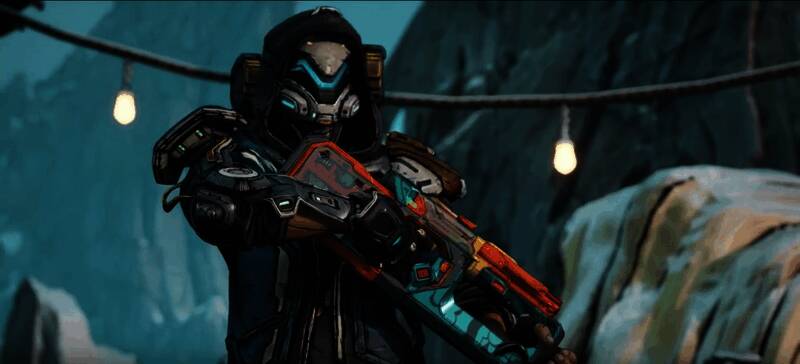 《无主之地4》中魔女角色释放强力技能，周围环绕着暗黑能量漩涡