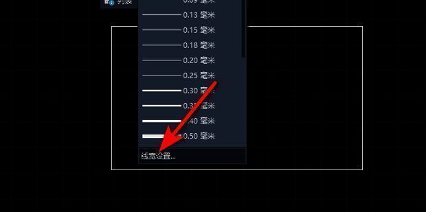 线宽设置对话框界面，显示线宽选项已被勾选