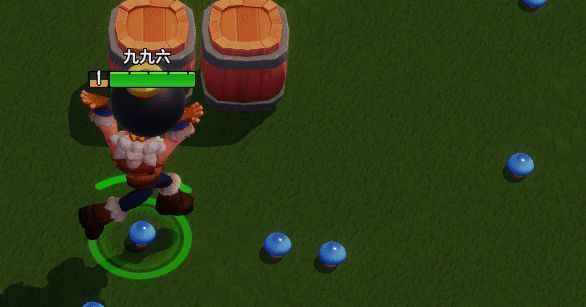 角色站在刷新台前连续投掷飞锤的连招演示