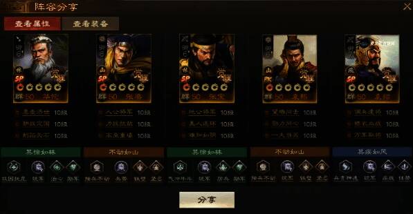 四保一阵容布局图，SP袁绍居中输出，其余四人环绕保护