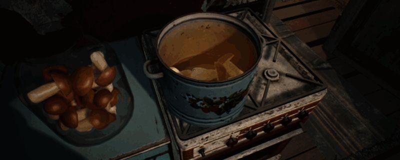 Mushroom Hunter Simulator游戏封面图，展示主角手持篮子在森林中寻找蘑菇的场景