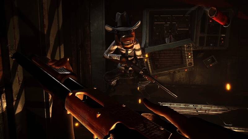 Ghost Story Games工作室内部工作场景，办公桌上摆放着电脑与手办