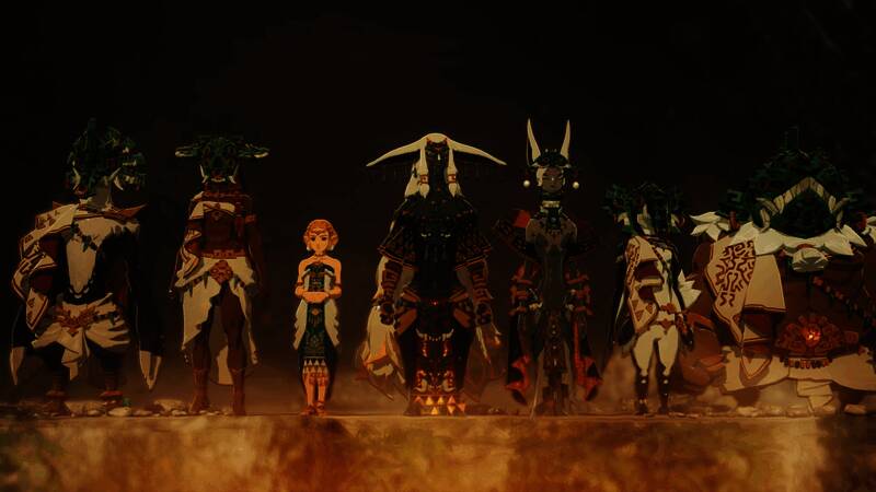 游戏开放世界探索画面，主角在广阔地图中自由穿行，环境细节精美