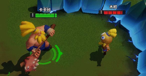 巴巴六释放大招动画，地面被震裂形成坑洞