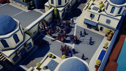 游戏中的士兵不断跳跃并发出奇怪声音，仿佛陷入无限循环状态