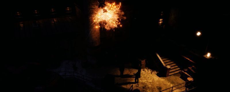 游戏主视觉图展示主角在昏暗灯光下凝视远方的场景