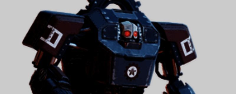 蹂躏者手持双管加农炮与玩家对峙的战斗画面，背景为科幻战场环境