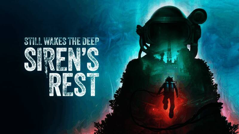 游戏场景展示神秘深海环境，潜水员在昏暗海底探索未知结构