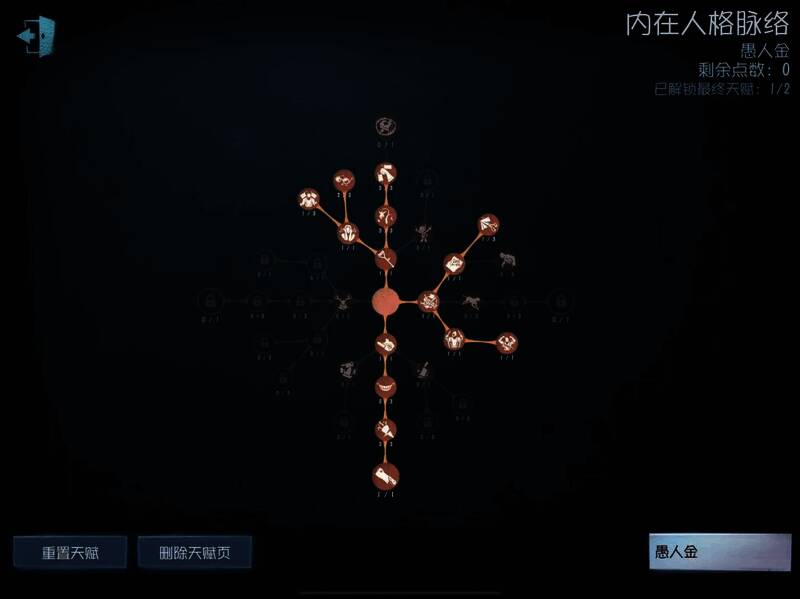 愚人金天赋推荐图二：嬉弄+狂暴+通缉+破坏欲+挽留