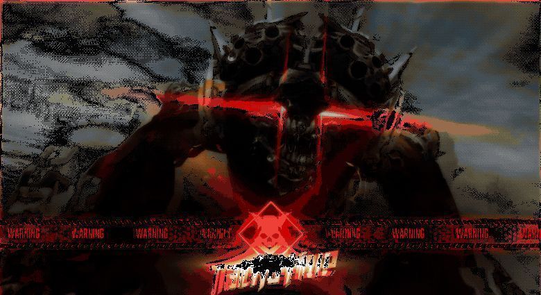 BOSS出场动画GIF，巨型敌人缓缓现身，红色预警圈出现，角色做出闪避动作