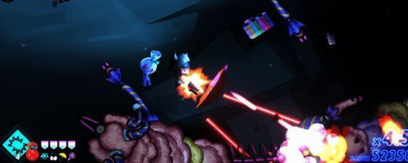 NeverAwake FLASHBACK游戏封面画面，展示主角手持武器在昏暗风格场景中穿梭的画面