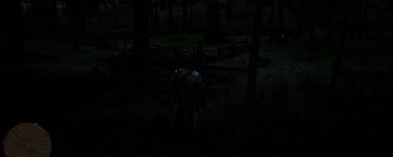 荒野大镖客2游戏场景，角色正在野外狩猎