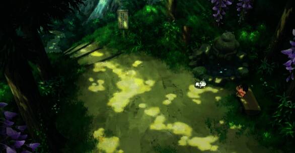 青蛙涌泉景观图，水池边有青蛙雕像，水流清澈见底