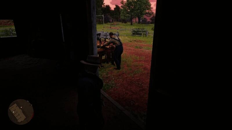 马倌倒在地上，角色骑着白色阿拉伯马缓缓驶离现场