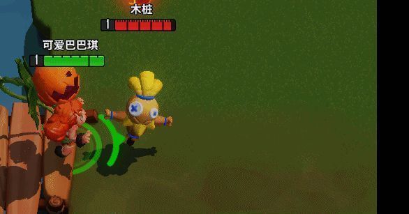 巴巴琪使用食人花进行快速位移并击晕敌人的动态画面