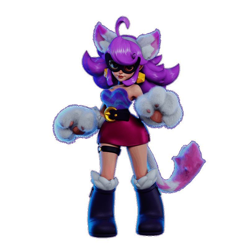 摩摩可处于人形和猫形态两种状态下的对比图