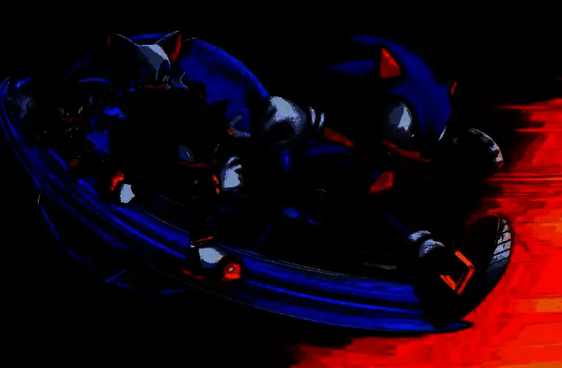 刺猬索尼克与迈凯伦赛车联名海报，背景为赛道与游戏元素交织