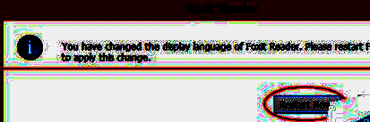 福昕阅读器重启提示窗口界面截图