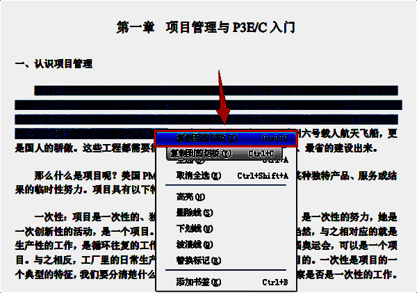 鼠标右键菜单展开，第一个选项为复制到剪贴板，处于选中状态