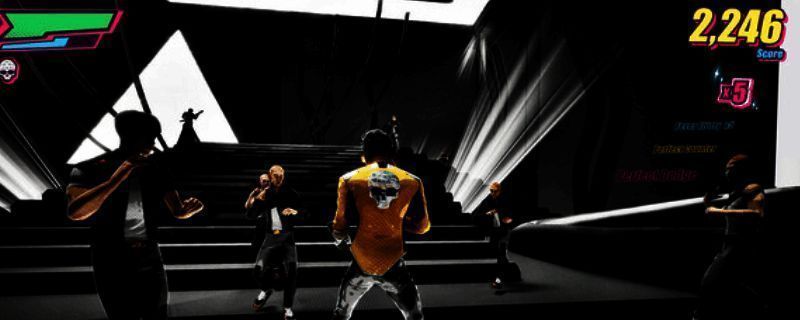 Dead as Disco游戏封面展示，霓虹风格背景中两位角色对峙而立，整体氛围充满动感与未来感