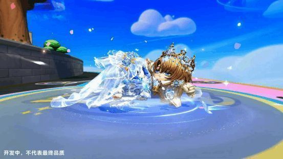 誓约旋舞动作演示，两人手牵手旋转跳跃，画面唯美动人