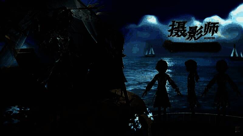 摄影师手持绅士杖，背景为碧海蓝天，鹦鹉栖于肩头